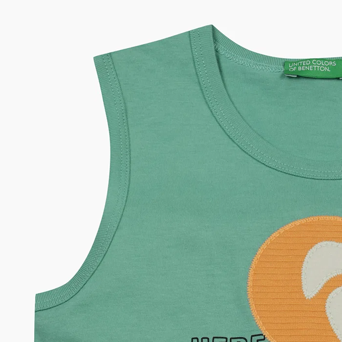 Детская летняя майка мятного цвета от Benetton Kids — фото 4