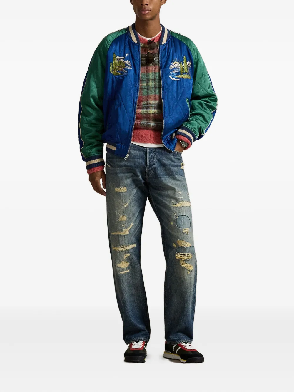 Стеганая куртка с вышивкой POLO RALPH LAUREN, синий — фото 2