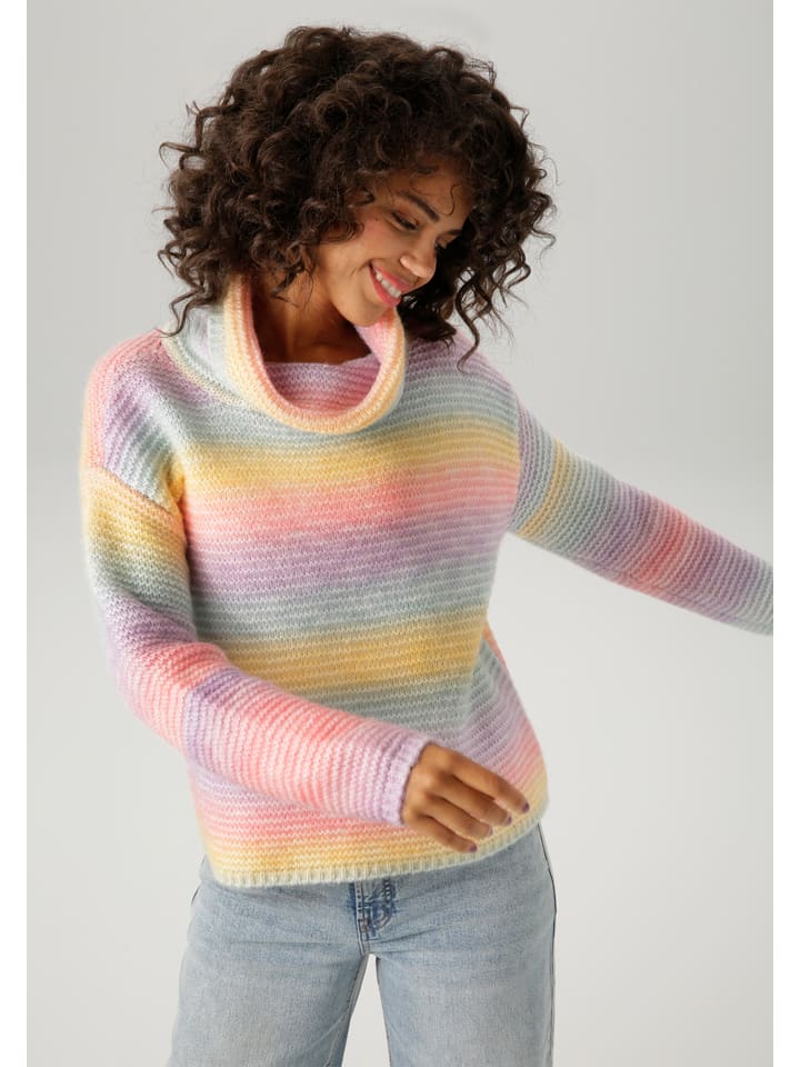 

Aniston Яркий свитер с высоким воротником