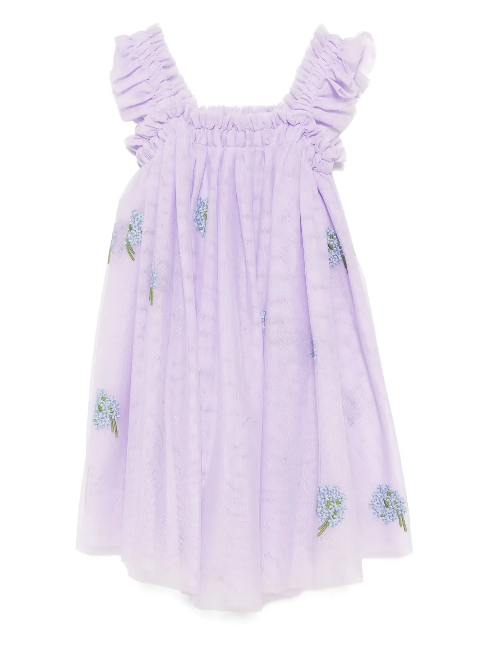 

Платье без рукавов с цветочной вышивкой Stella Mccartney Kids, фиолетовый