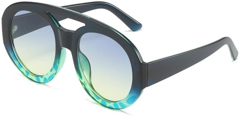 

Круглые солнцезащитные очки большого размера для женщин, овальные солнцезащитные очки для мужчин, винтажные солнцезащитные очки для женщин с защитой от УФ-излучения UV400 LANGSER, Blue