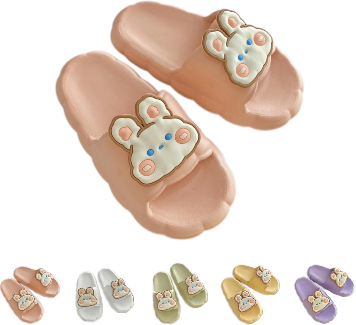 

Тапочки NTRUEML Bunny для девочек, летние мультяшные милые домашние, студенческие, для ванной, с противоскользящей подошвой, мужские шлепанцы, розовый