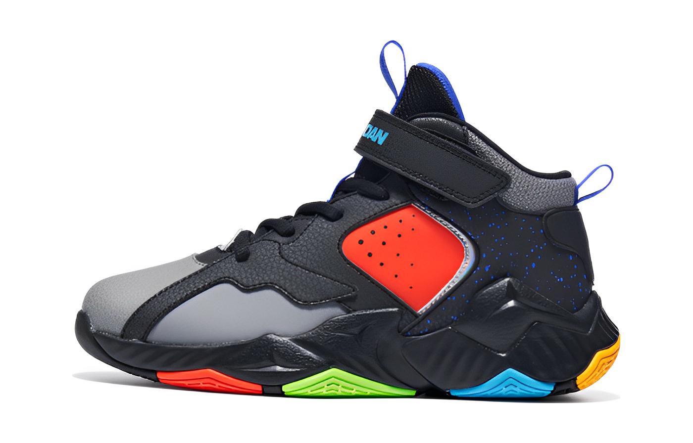 

QIAODAN Скользостойкие амортизирующие износостойкие кроссовки Mid Top Basketball черный тихий серый для подростков