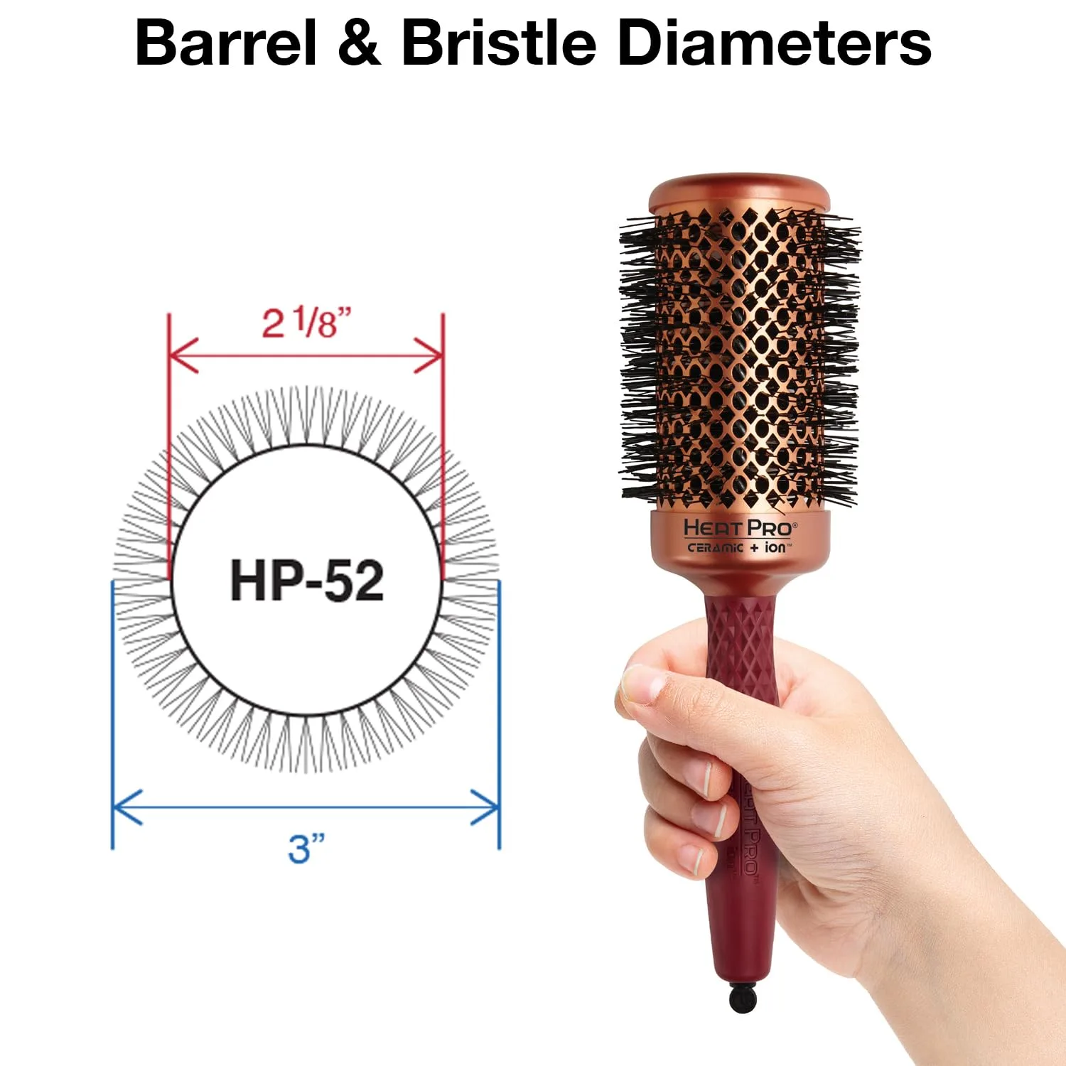 Термощетка для волос Olivia Garden HeatPro Round Thermal Hair Brush (не электрическая) 5,4 см — фото 2