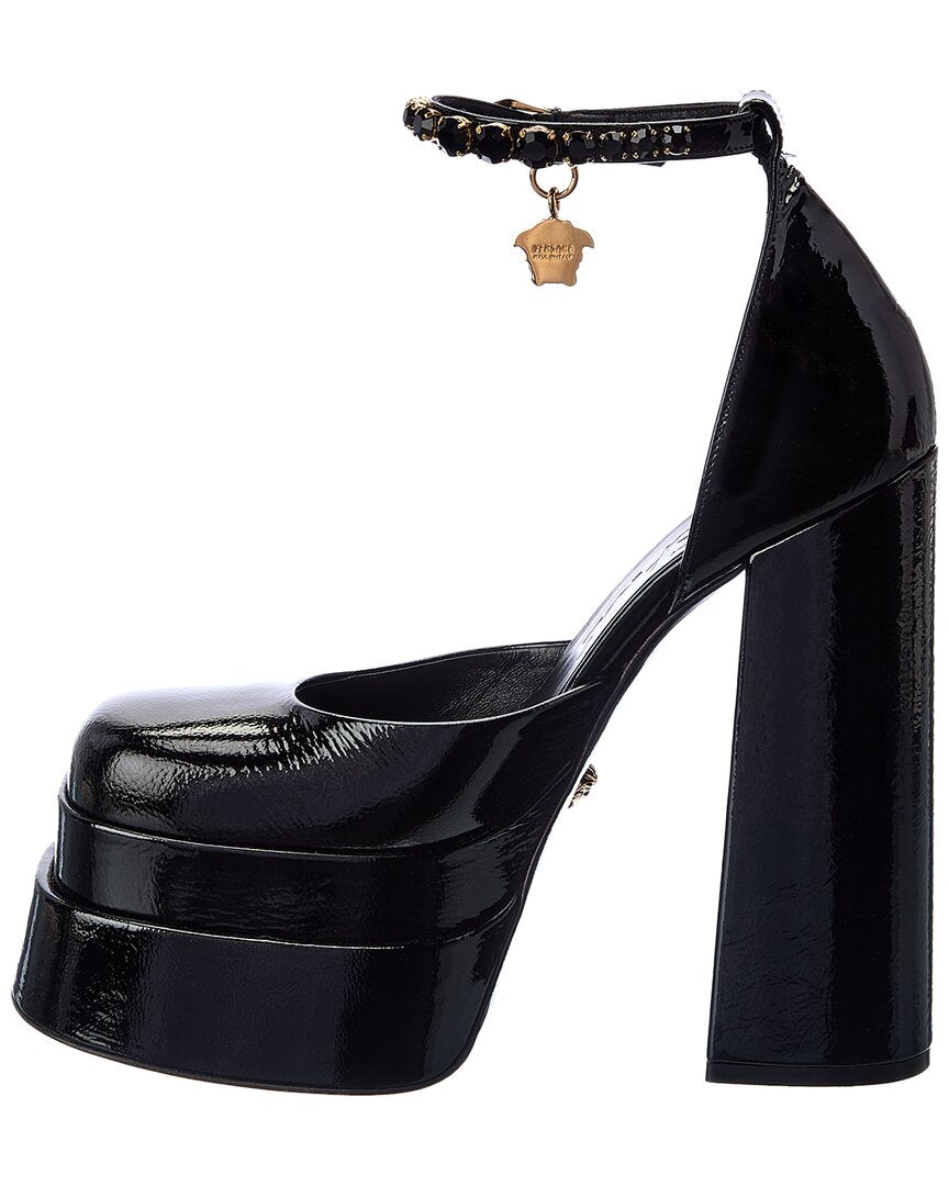Туфли-лодочки Versace Medusa Patent Platform, черный — фото 2