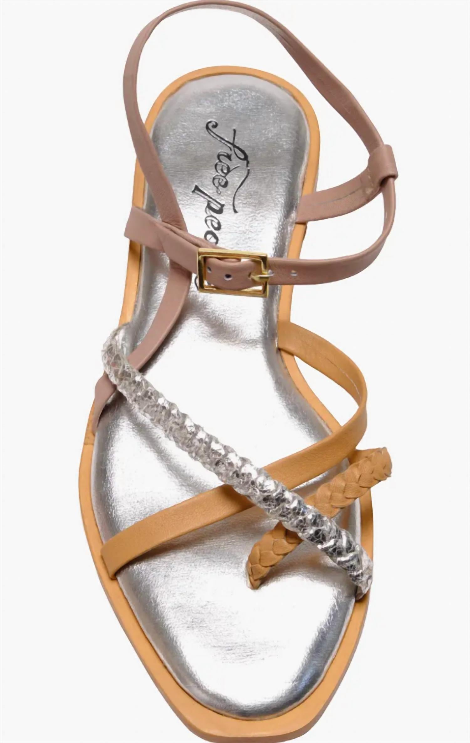 Женские сандалии Sunny Days в серебристом цвете Free People, серебряный — фото 4