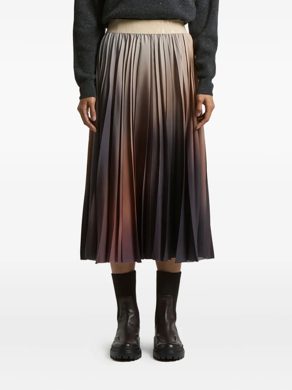 

Юбка со складками и эффектом омбре Peserico, коричневый