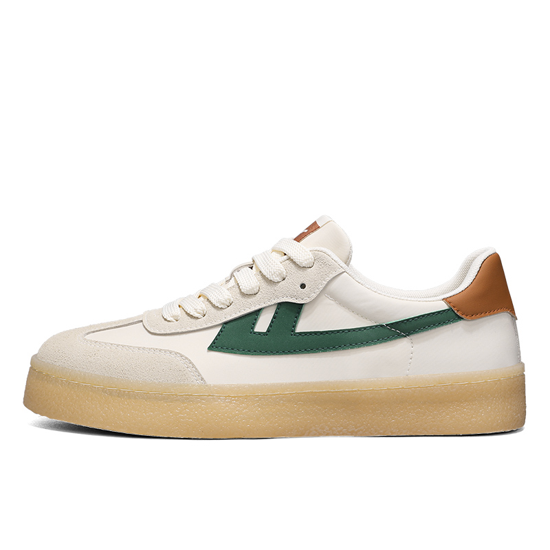 

WARRIOR Антискользящие и износостойкие легкие низкие скейтерские кроссовки для увеличения роста унисекс бежево-зелено-оранжевые, цвет Beige Green Orange