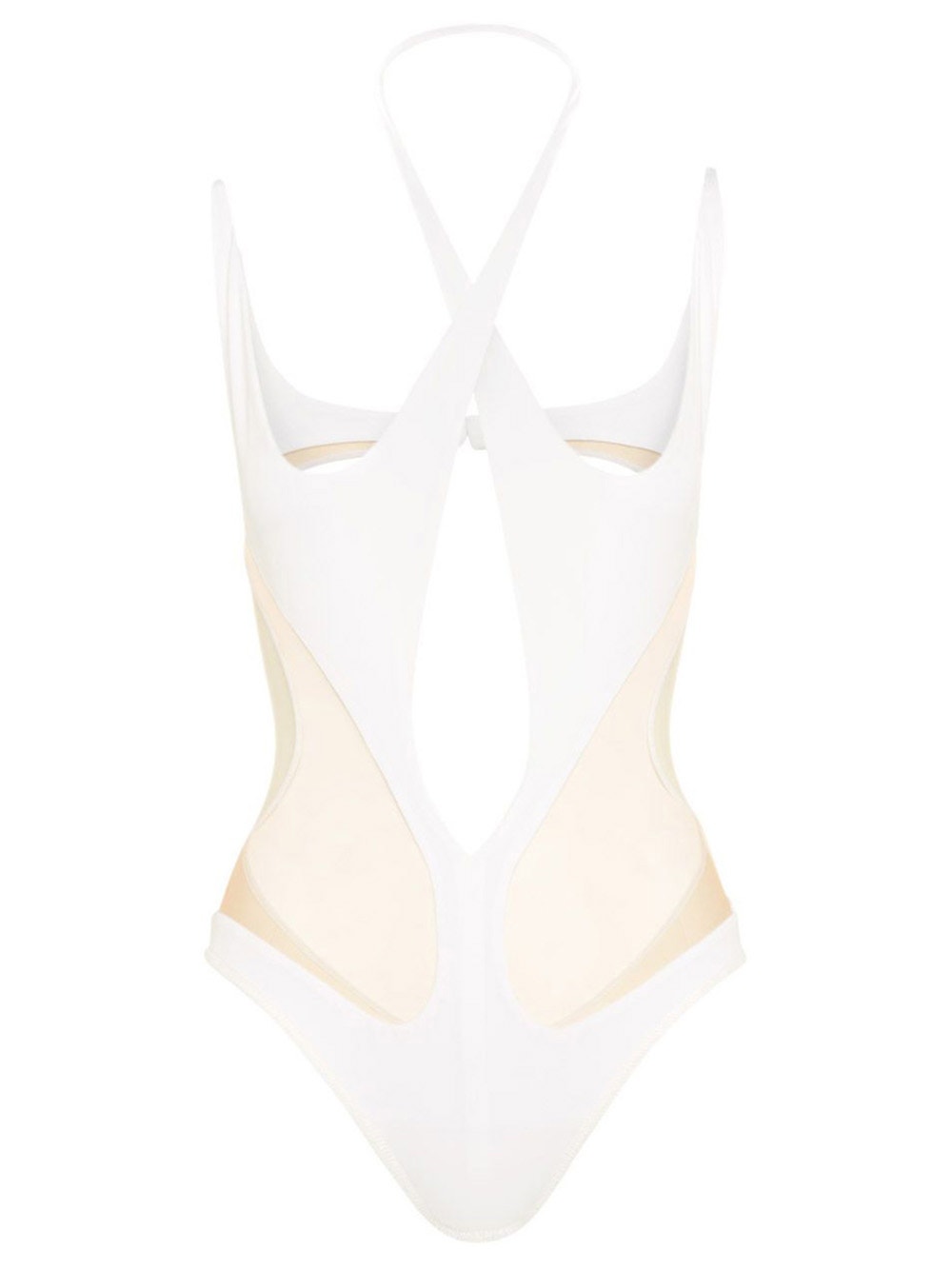 

Боди с прозрачными вставками Mugler, белый