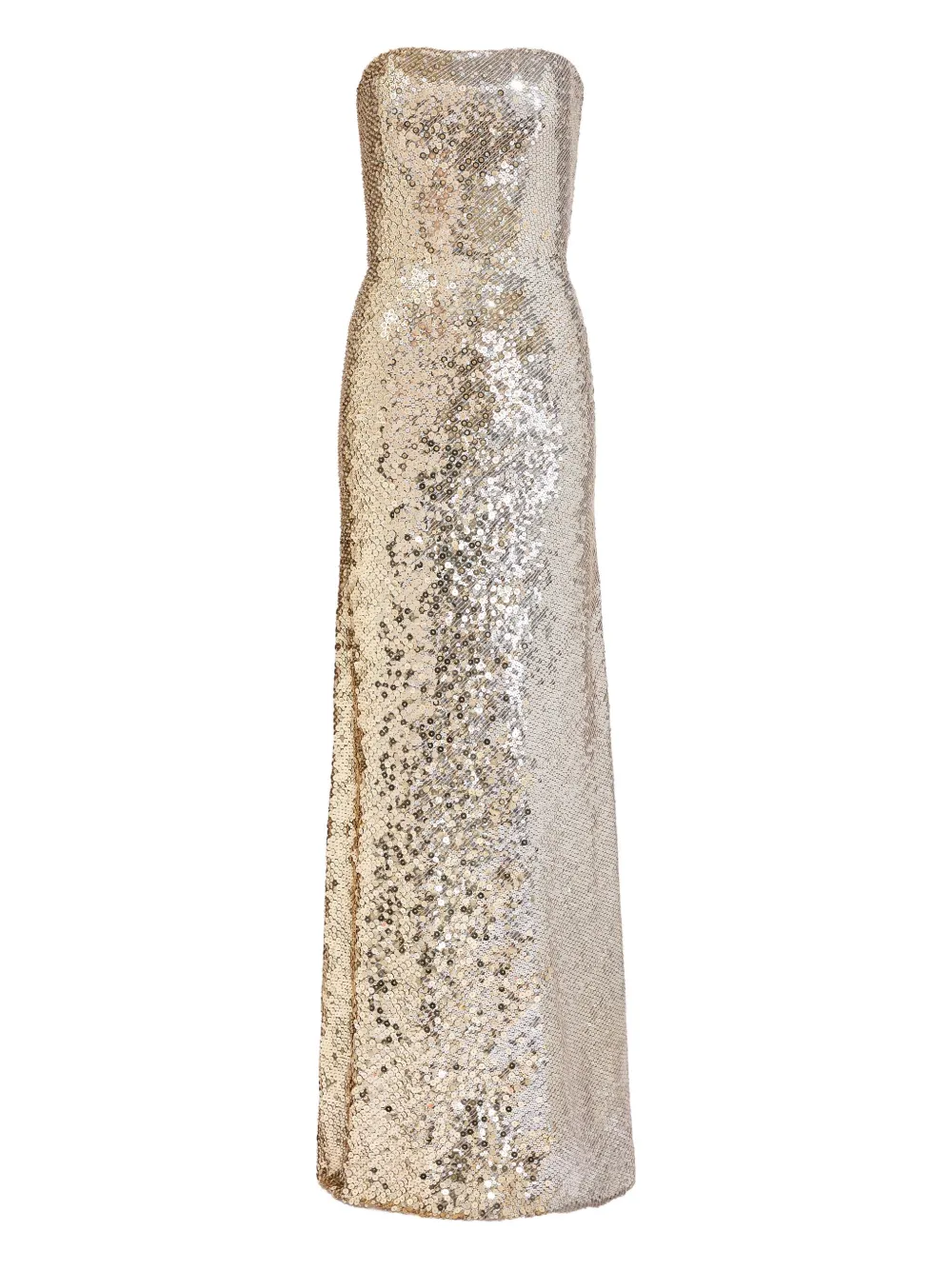

Платье макси без бретелей с пайетками Jenny Packham, нейтральный