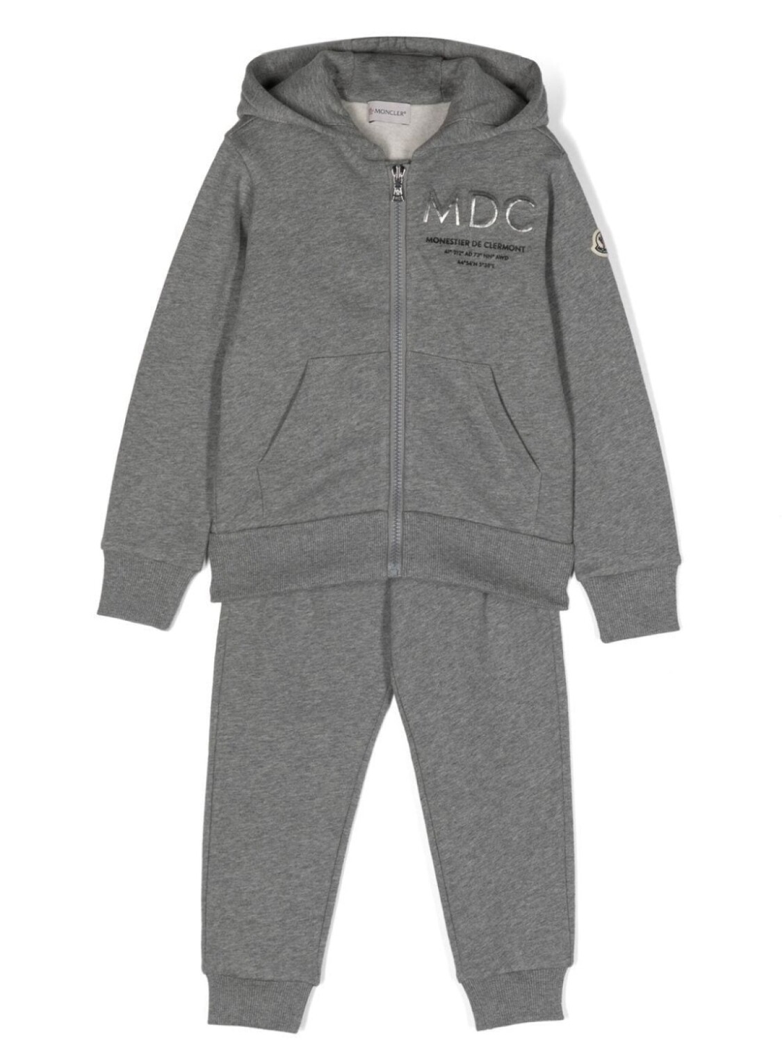 

Moncler Enfant спортивный костюм с вышитым логотипом, серый
