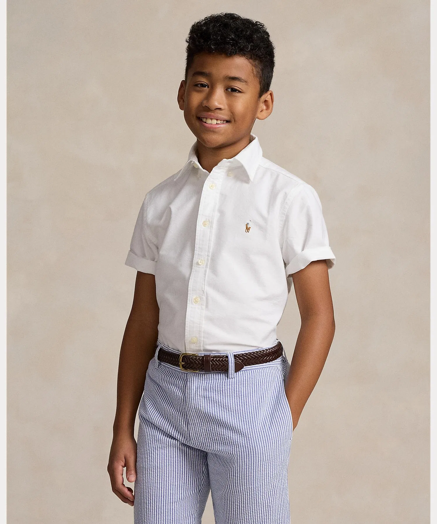 Детская рубашка POLO RALPH LAUREN CHILDRENSWEAR с коротким рукавом