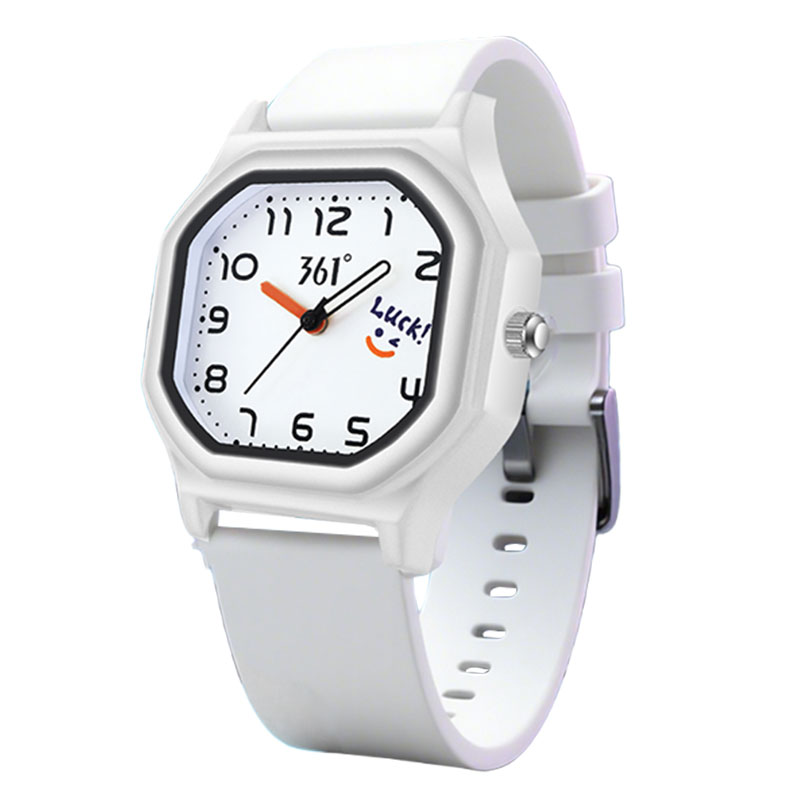 

361° Часы с кварцевым механизмом и силиконовым ремешком, унисекс, белый циферблат