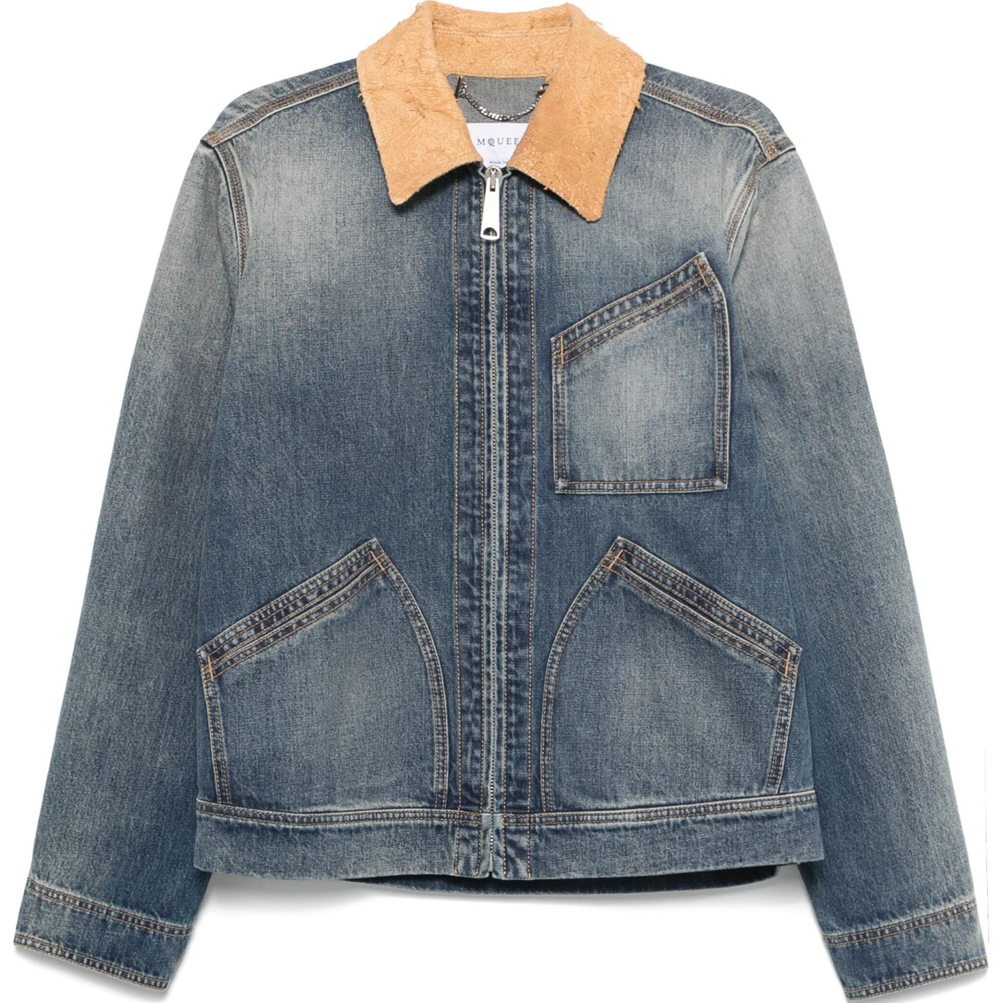 

Джинсовая куртка на молнии Alexander McQueen, indigo