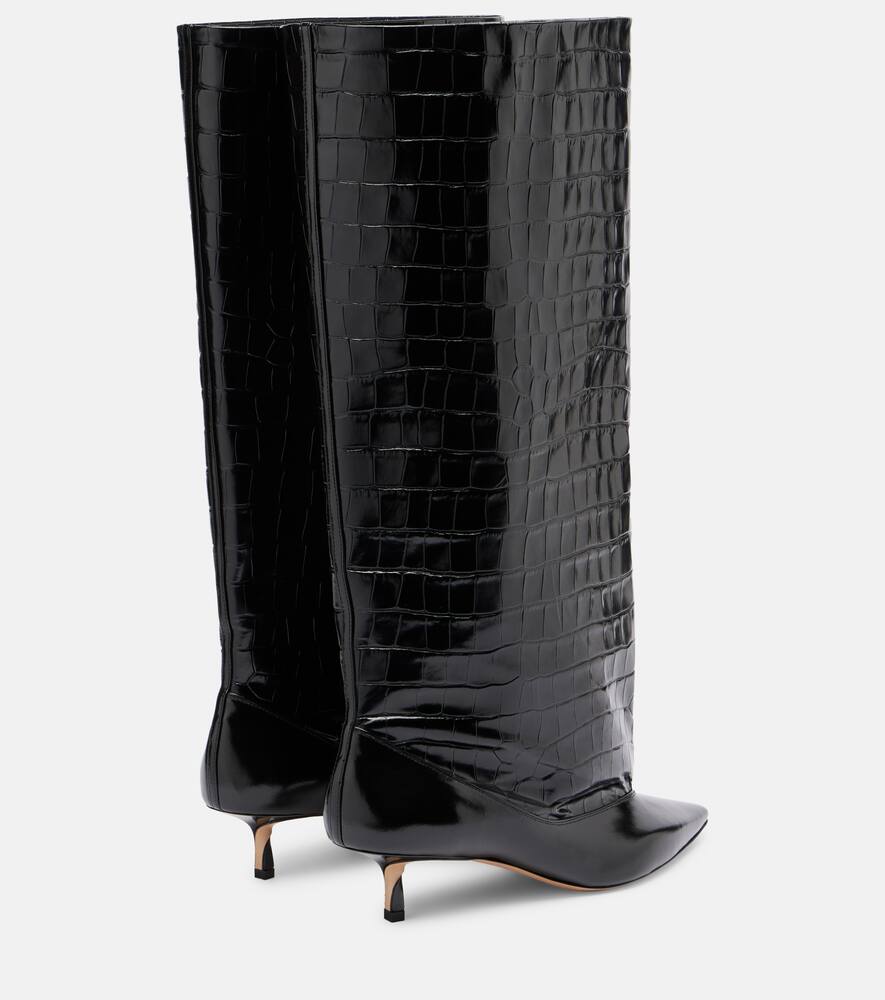 Турни высокие сапоги до колена из кожи с эффектом крокодила Jacquemus, Black — фото 2