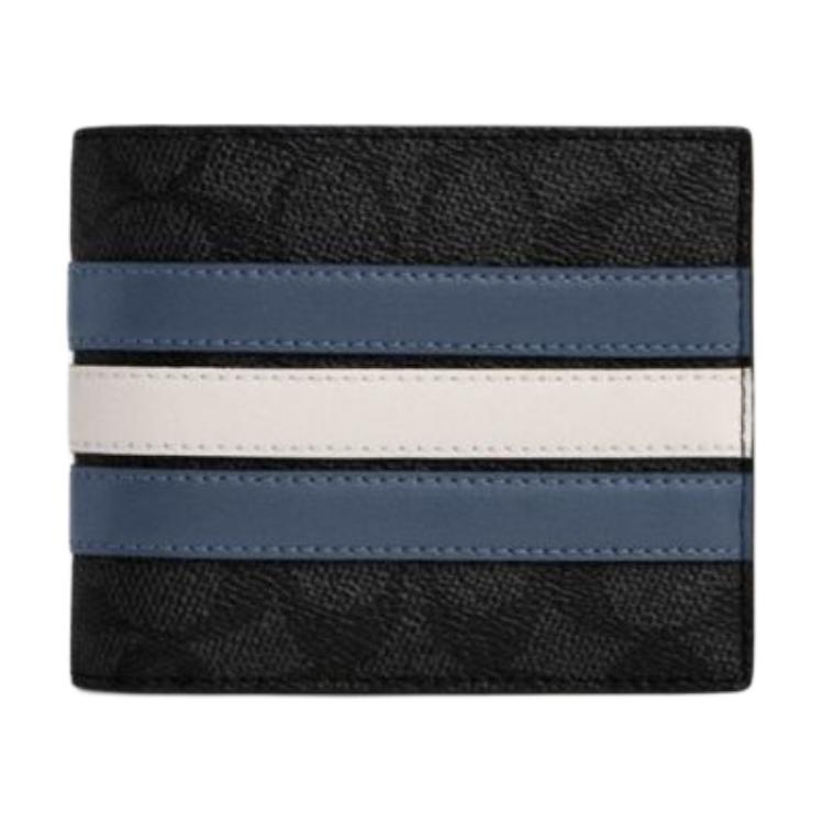 

COACH Три в одном кошелек, Charcoal Gray & Denim Blue & Chalk White