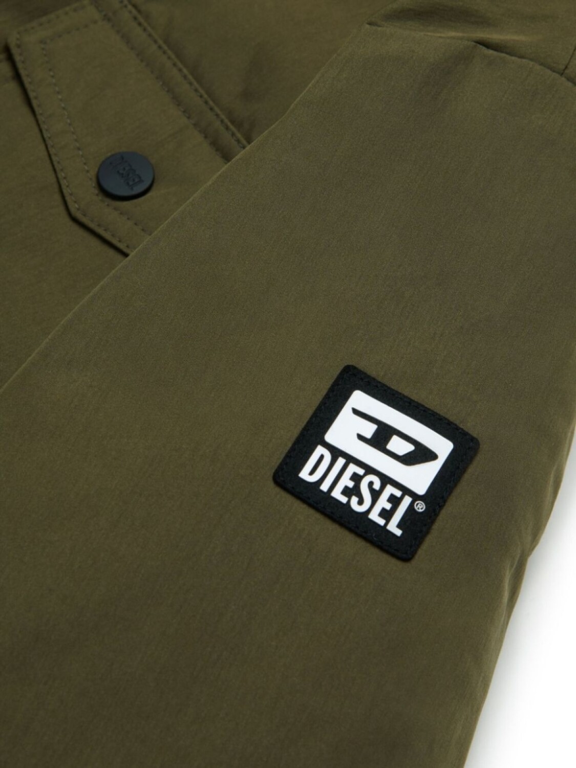 Diesel Kids пуховик с искусственным мехом, зеленый — фото 4