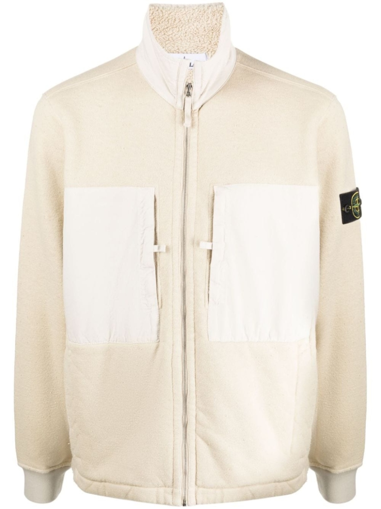 

Stone Island куртка на молнии со вставками, нейтральный цвет