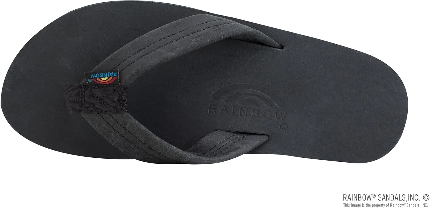 Мужские сандалии Rainbow из двухслойной кожи с поддержкой свода стопы Rainbow Sandals, Black — фото 3
