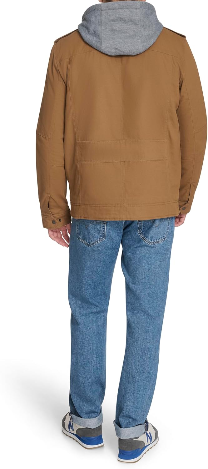 Мужская военная куртка Levi's из стираного хлопка с капюшоном (стандартные размеры, большие и высокие), Brown Soft Cotton — фото 4