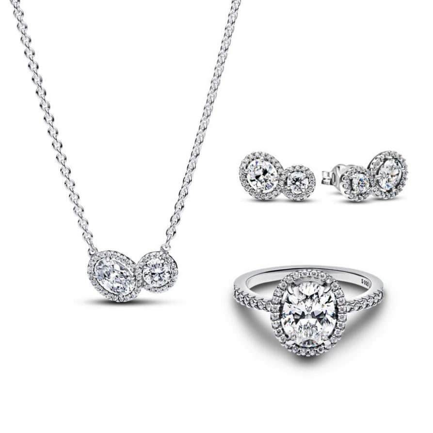 

Набор Pandora Embracing Halo Jewelry Set, стерлинговое серебро