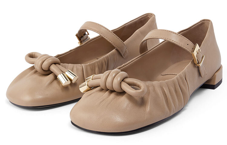 Туфли Мэри Джейн женские низкие телесные Charles&Keith — фото 3