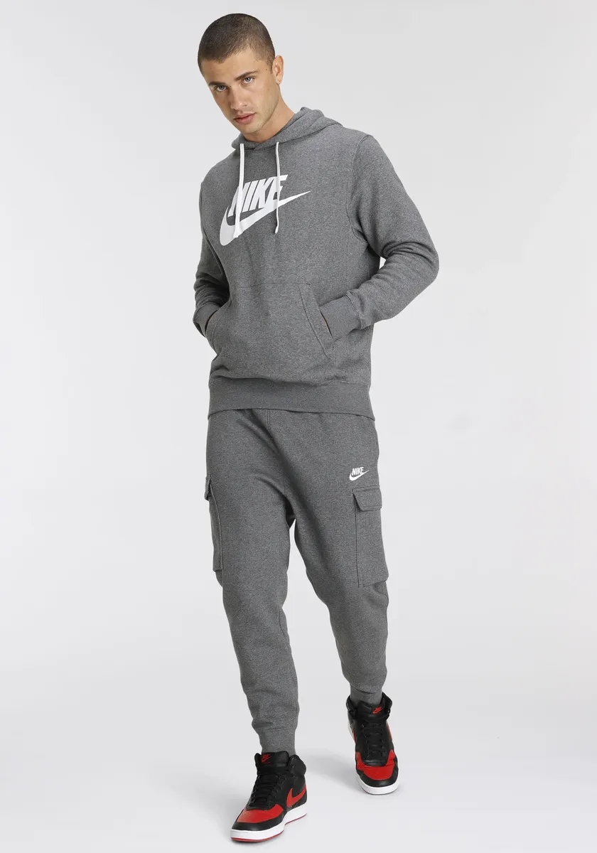

Толстовка с капюшоном Nike Sportswear "Club Fleece Men's Graphic Pullover Hoodie", цвет Charcoal Heathr/White/White