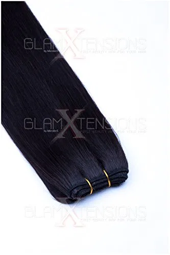 Прямые индийские волосы для наращивания 70 см Meralens, #1B Natural Black