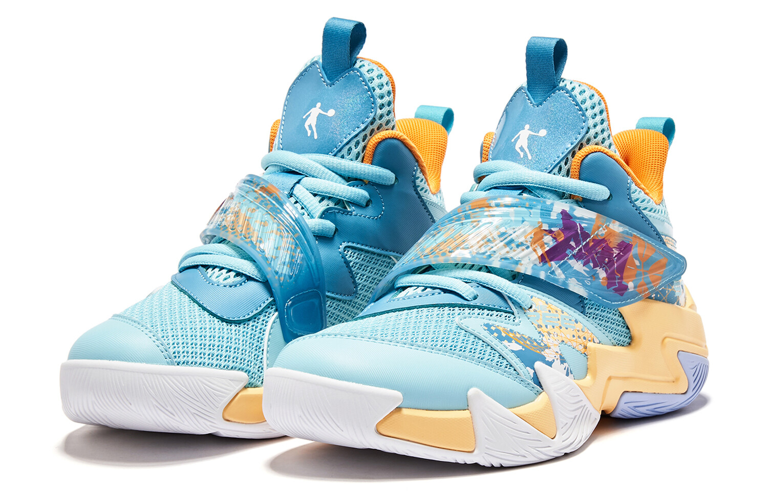 Детские баскетбольные кроссовки GS Low-top Blue Qiaodan — фото 2