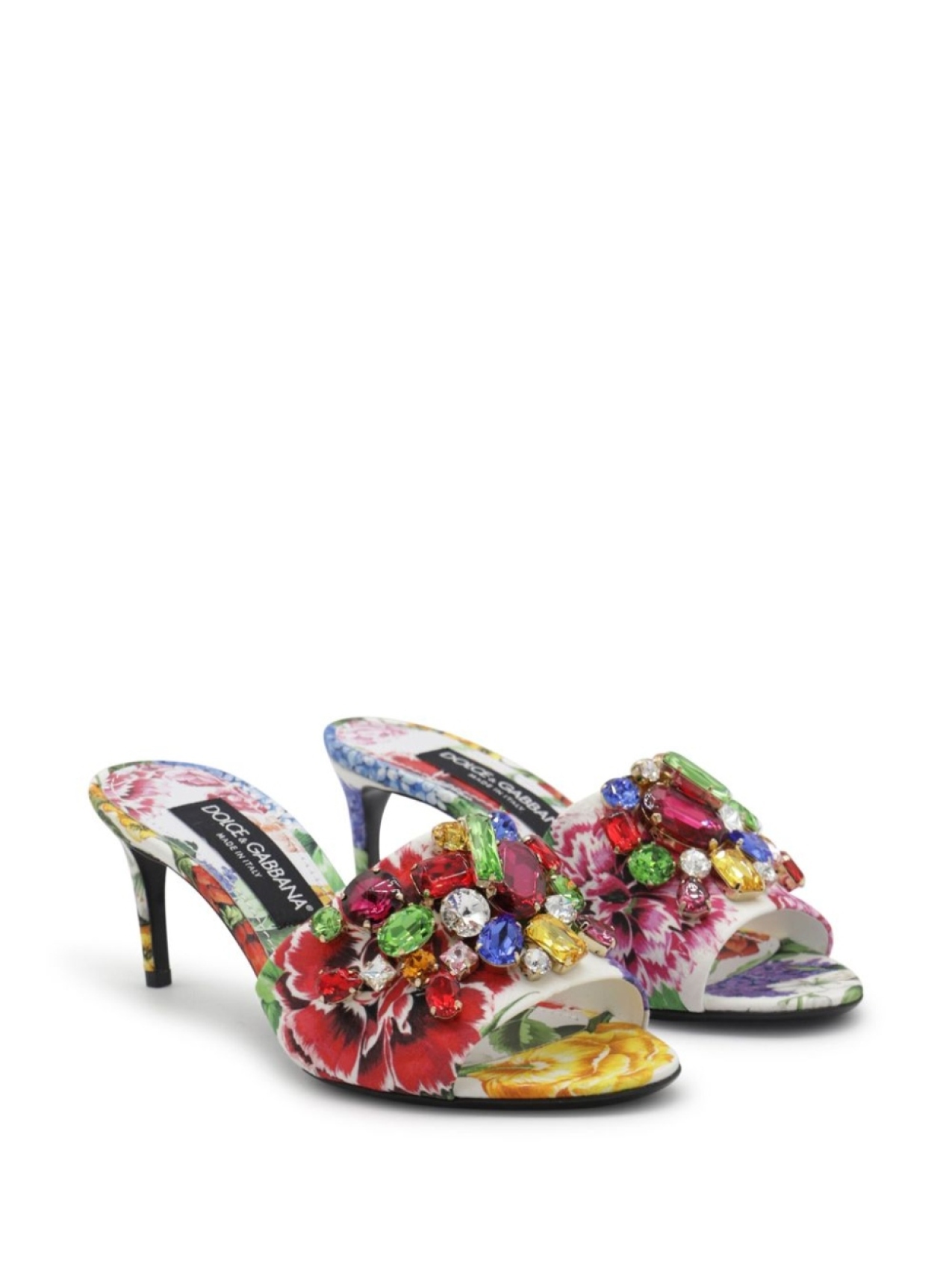 Dolce & Gabbana мюли с цветочным декором, красный — фото 2