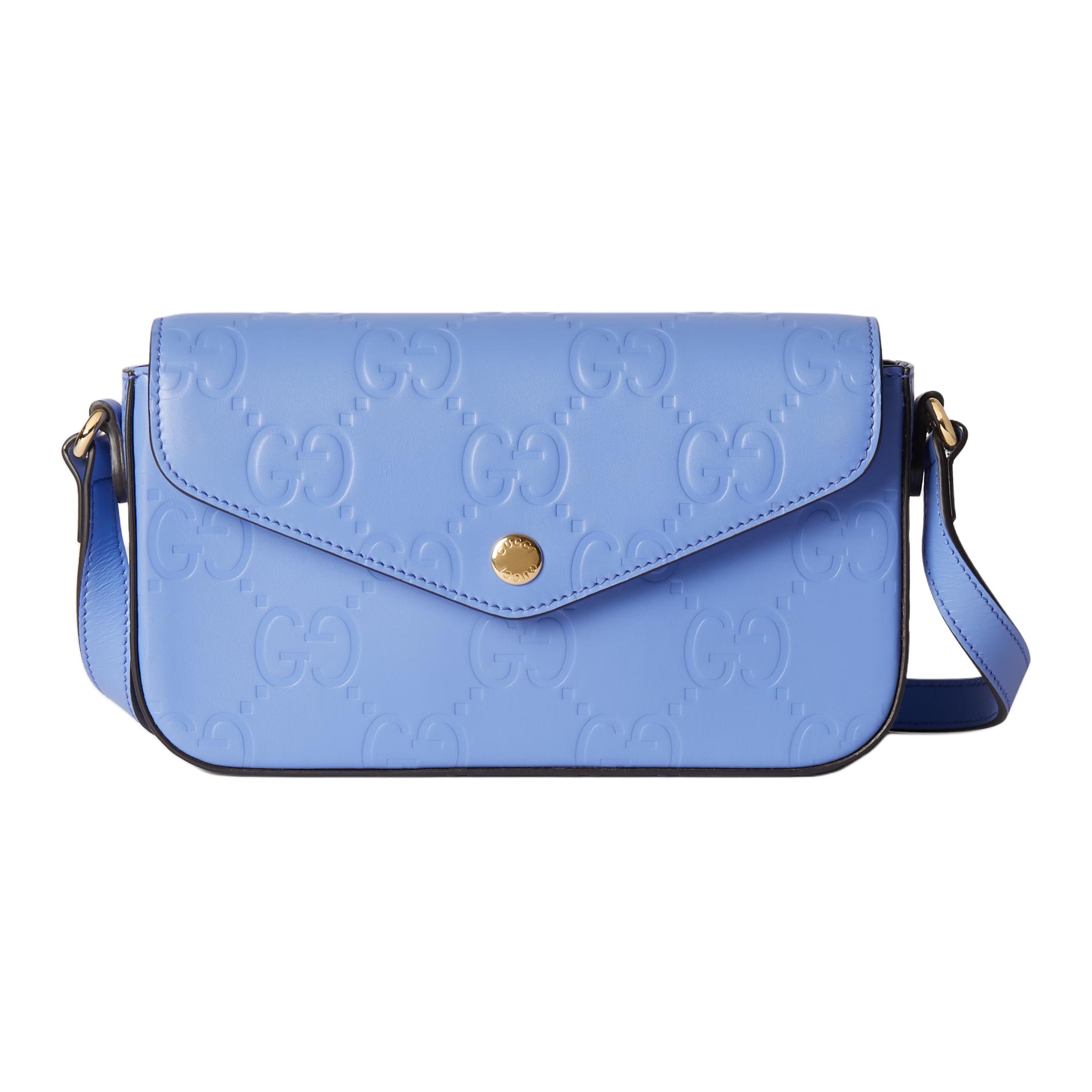 

GUCCI Кожаная поясная сумка через плечо ультрамини женская светло-фиолетовая