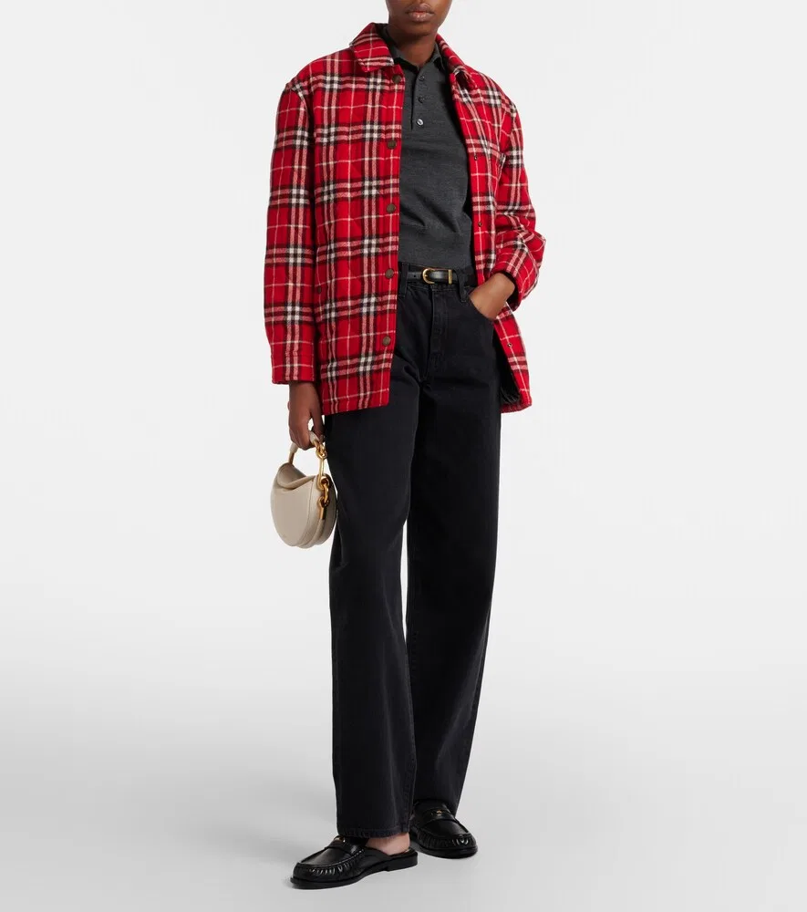 Куртка Burberry, женская, красный, шерстяная — фото 2
