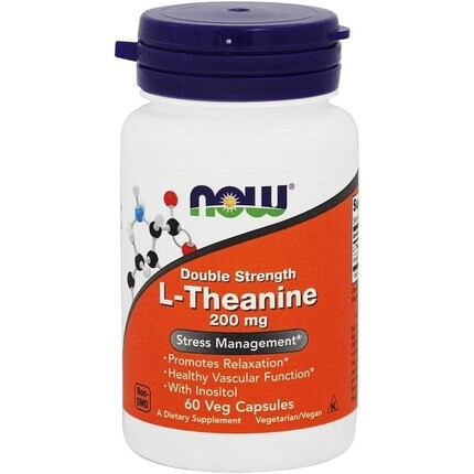 

Now Foods L-теанин двойной силы, 200 мг, 60 вегетарианских капсул