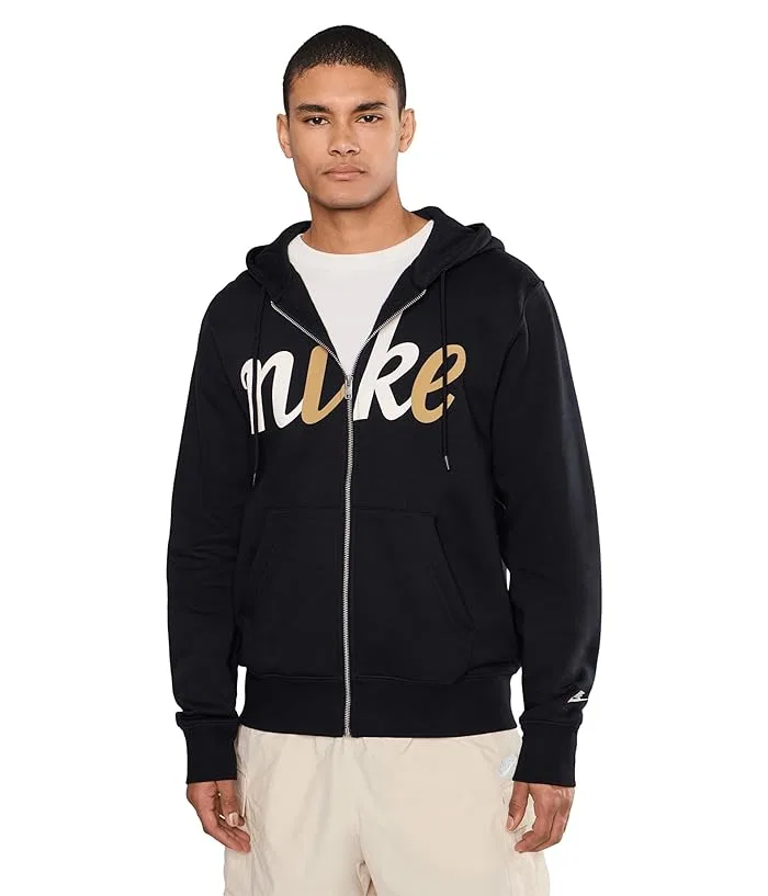 Худи Nike Sportswear Club Full-Zip Fleece, Black/Black/Sail