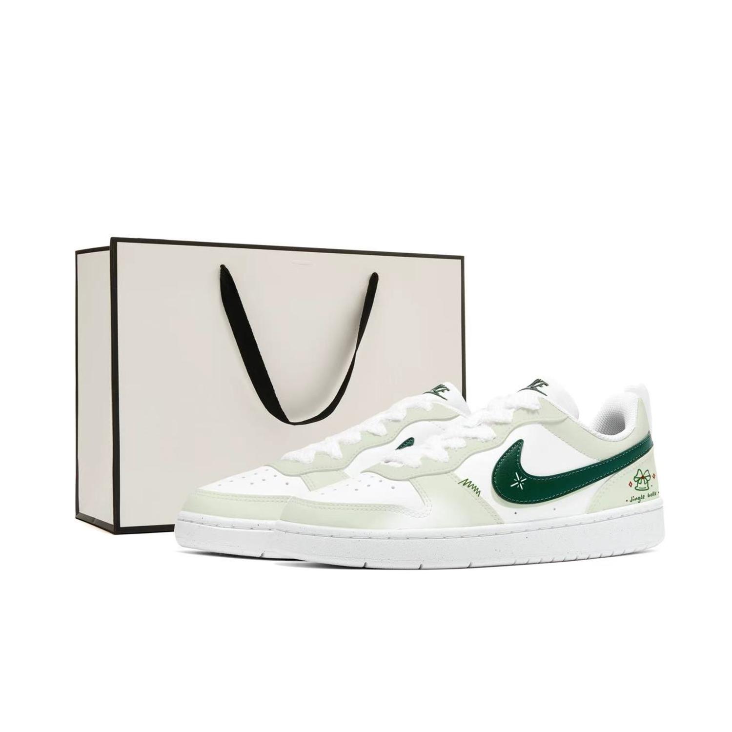 

Nike Court borough jingle wintergreen нескользящие устойчивые к истиранию низкие кроссовки для скейтбординга green white kids'