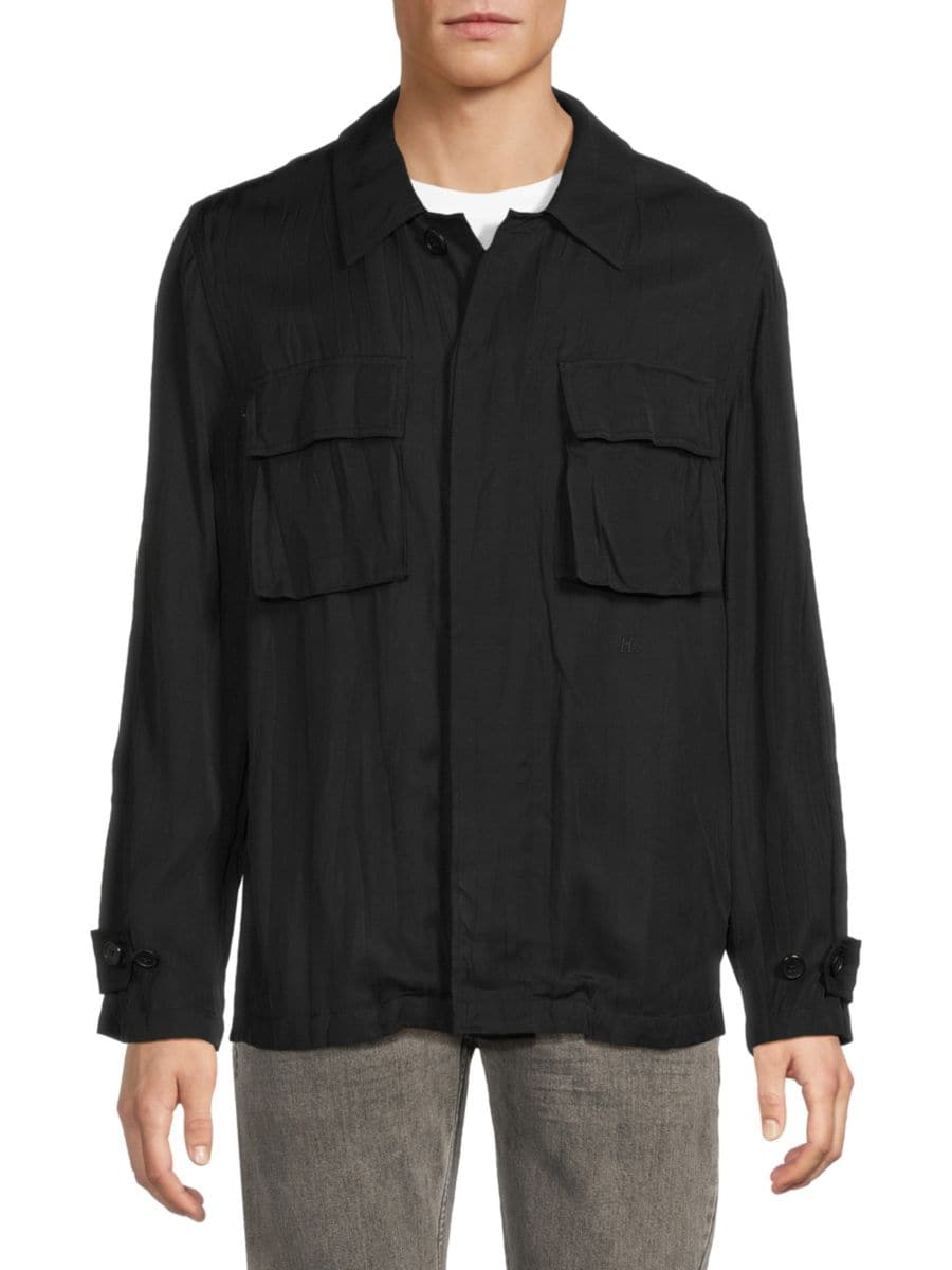 

Куртка-рубашка с жатым узором Helmut Lang, черный