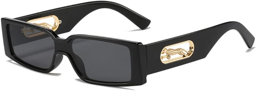 

Модные прямоугольные солнцезащитные очки для женщин, конфетные цвета, градиентные очки, защита от УФ-излучения UV400, винтажный дизайн, металлическая отделка UUPTTPL, Black Grey