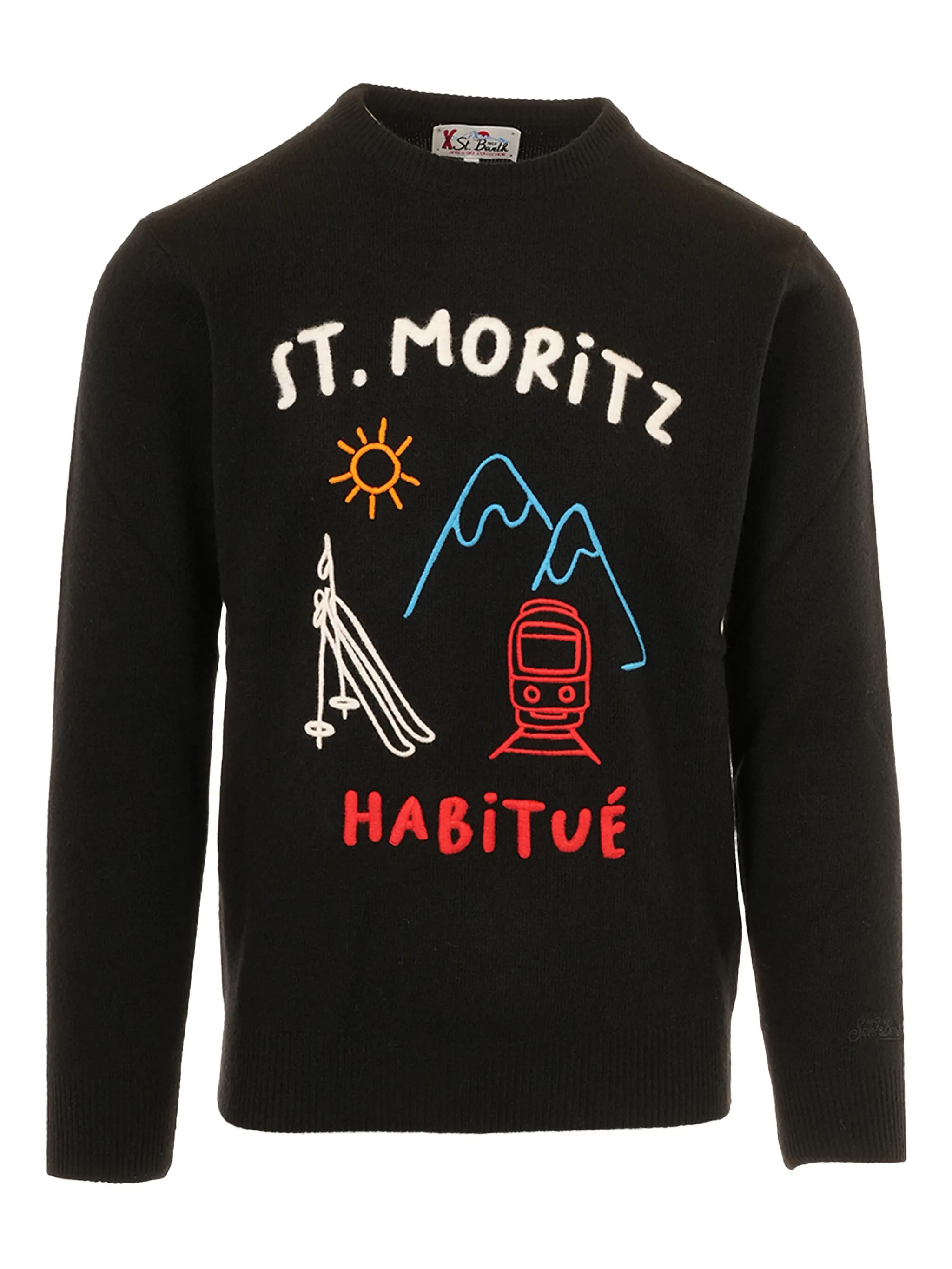 

Свитер с вышивкой Mc2 Saint Barth, черный