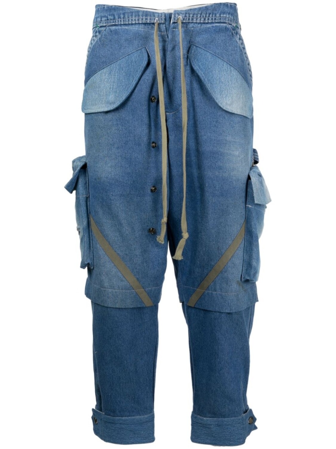 

Greg Lauren джинсы с эффектом потертости, синий