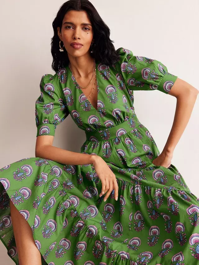 

Платье Boden Bella Puff Sleeve Maxi, зеленый