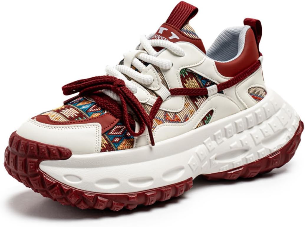 

Мужские повседневные легкие кроссовки для тренировок, дышащие, модные с контрастными вставками, низкие, на шнуровке Lexamen, красный