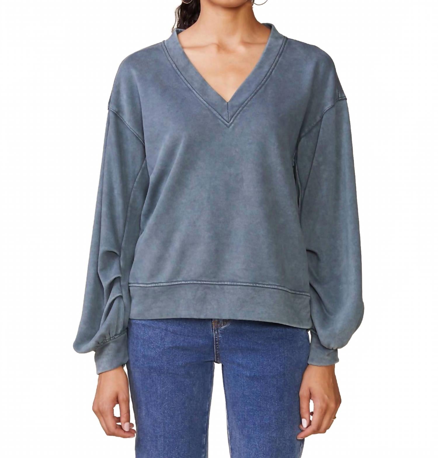 

Anthem the Label Вязаный пуловер с V-образным вырезом, цвет «выстиранный серый»