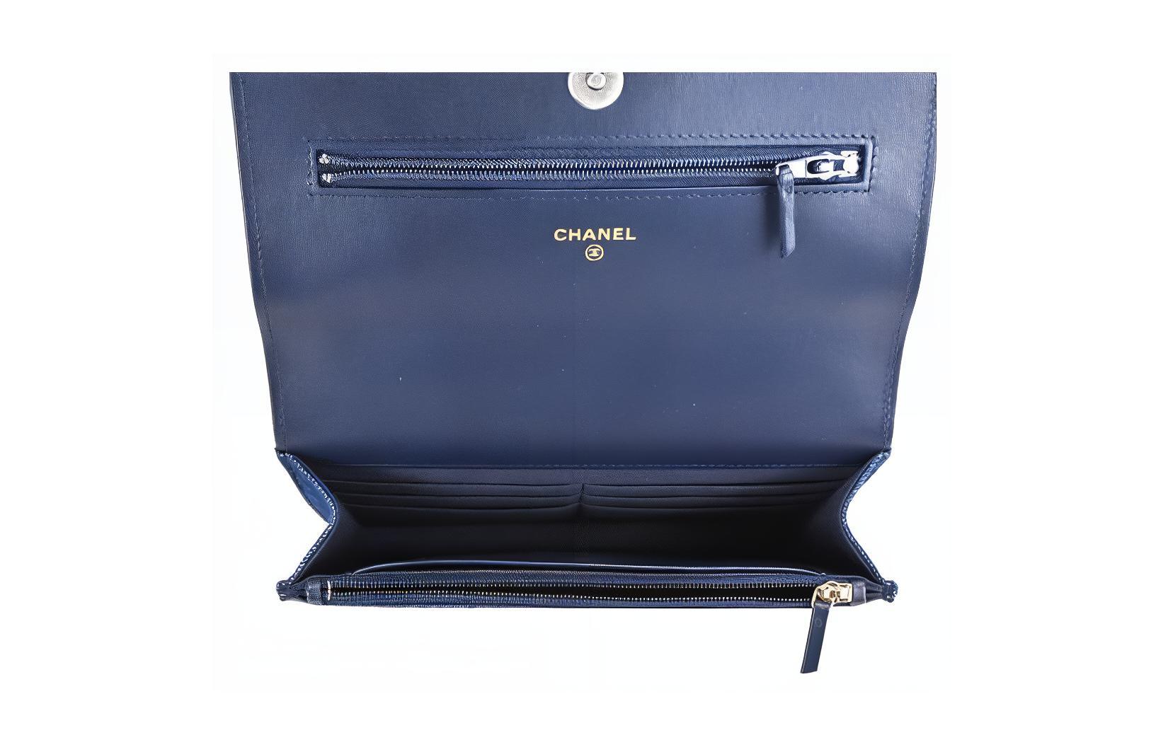 Сумка-кошелек на цепочке denim для женщин dark blue CHANEL, Gift Set(Set+Box+Shopping Bag) — фото 4