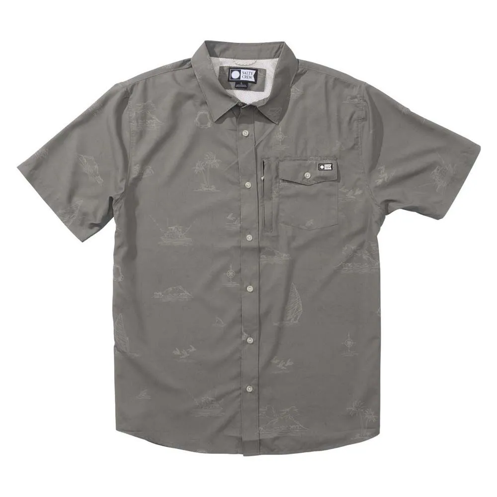 

Рубашка с коротким рукавом Salty Crew Helmsman tech woven, серый
