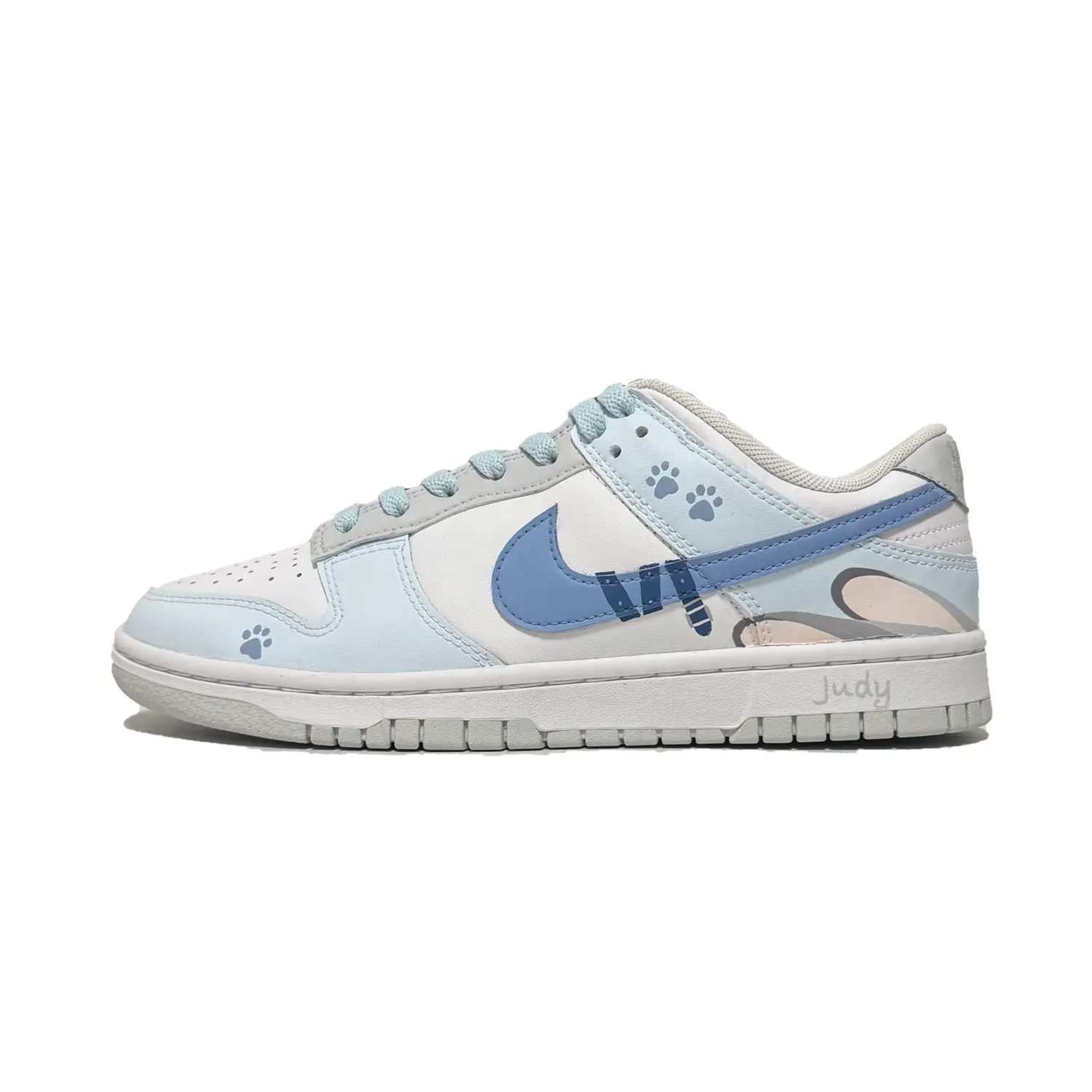 

Кроссовки для скейтбординга dunk officer rabbit износостойкие и легкие низкие унисекс blue gray Nike, голубой