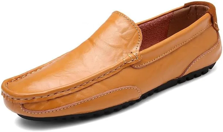 Мужские повседневные лоферы с Slip-on для легкой одежды и кожаные бизнес-мокасины для повседневных прогулок, вождения и многого другого Zestrelax, коричневый