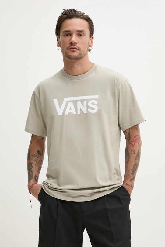 

Хлопковая футболка Vans, бежевый