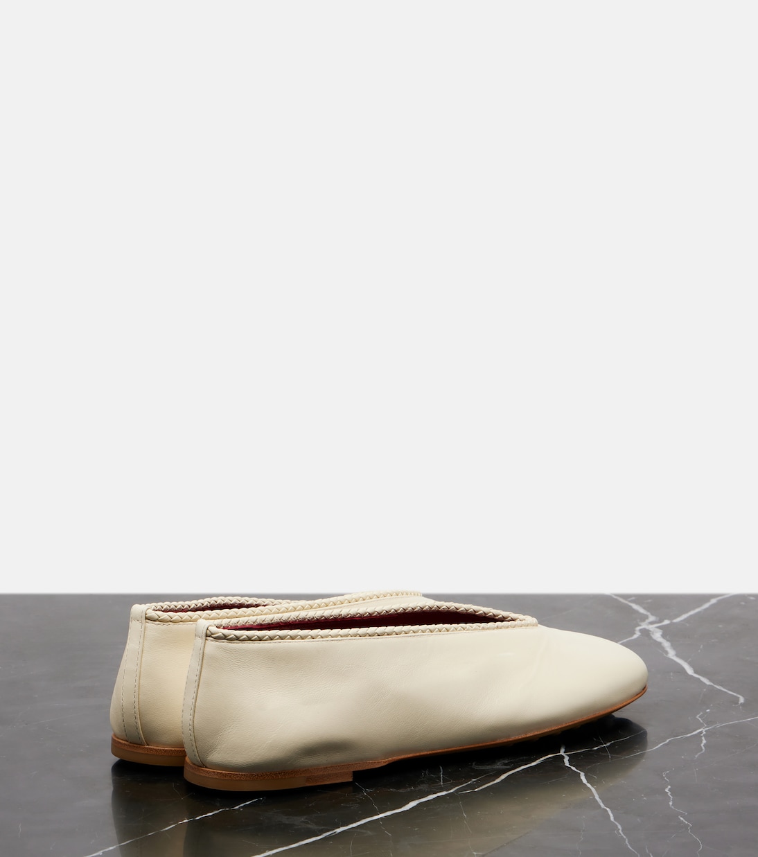 Балетки из кожи розового цвета Bottega Veneta, Sea Salt — фото 2