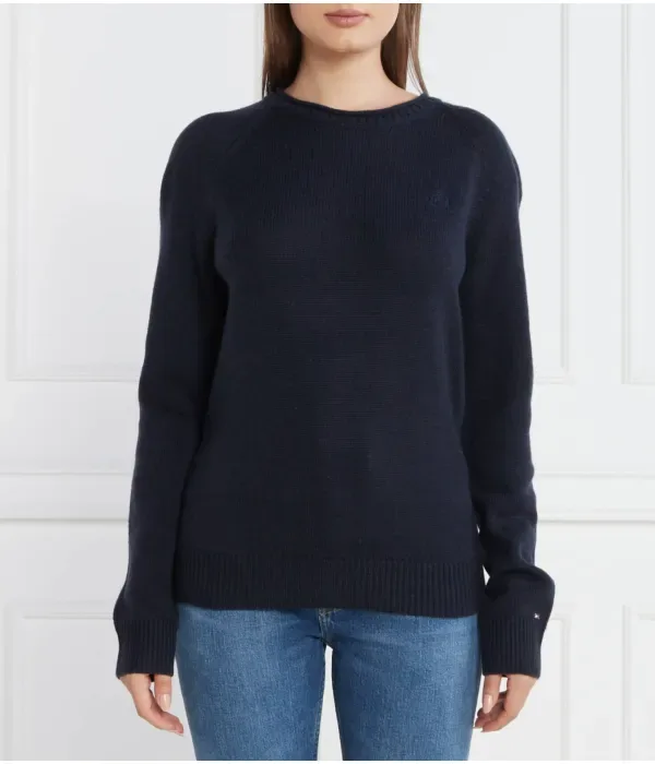 Шерстяной свитер MID GG C-NK regular fit Tommy Hilfiger, темно-синий