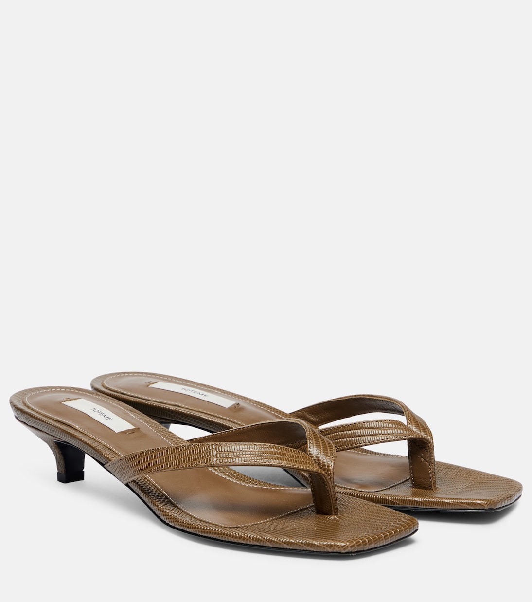 Кожаные сандалии-танкетки Toteme, Dark Olive 244